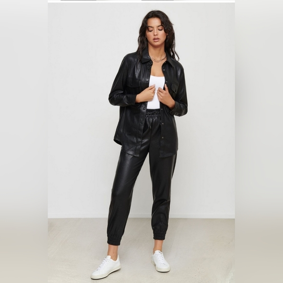 Dynamite Brooklyn Faux Leather Shacket size XS - Picture 3 of 5